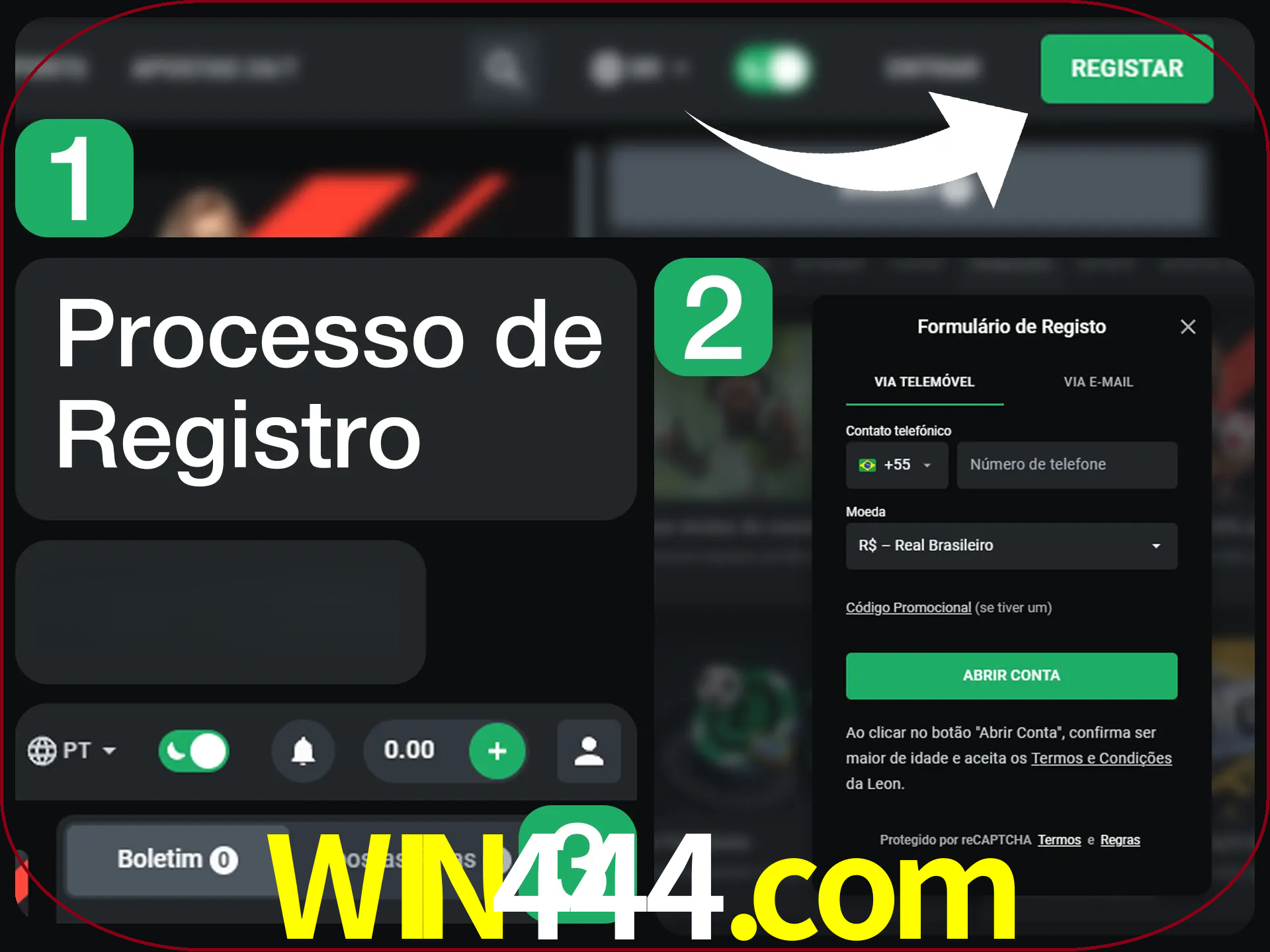 O processo de registro na LeonBet é simples.